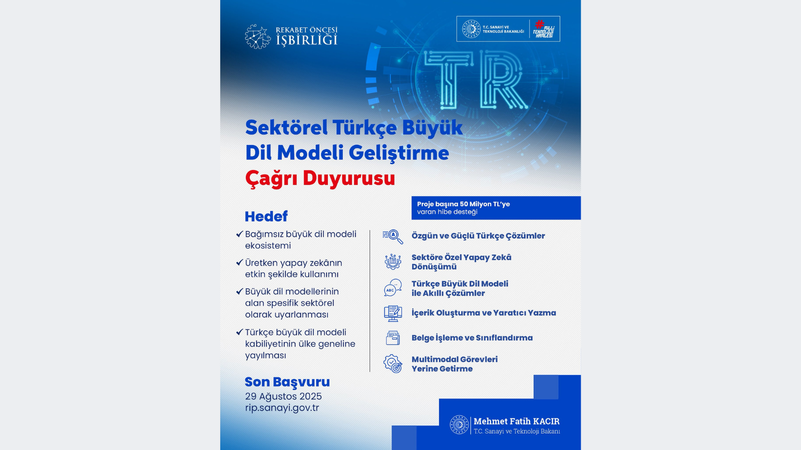 Sektörel Türkçe’nin Yapay Zeka ile Buluşması; Türkçe Büyük Dil Modeli Geliştirme Projesi 2 sektorel turkcenin yapay zeka ile bulusmasi turkce buyuk dil modeli gelistirme projesi 0 SpQEWZMN