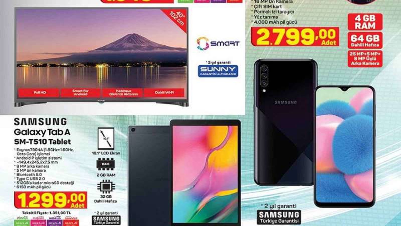 bu hafta a101 marketlerde uygun fiyata galaxy tab a tablet modeli var