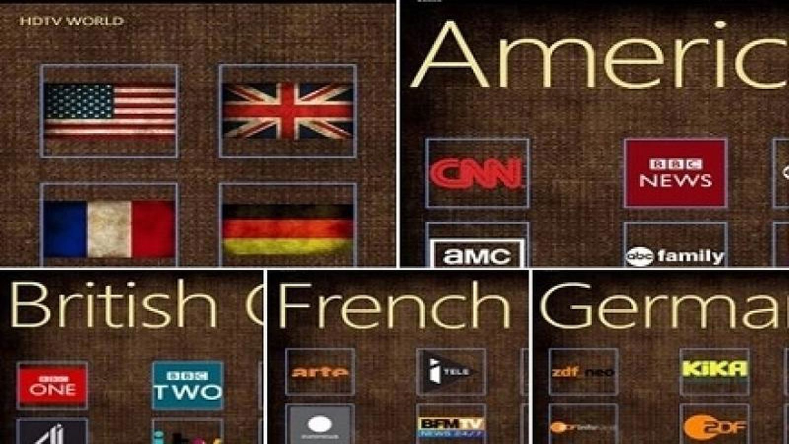 tum dunya kanallari hdtv world uygulamasinda